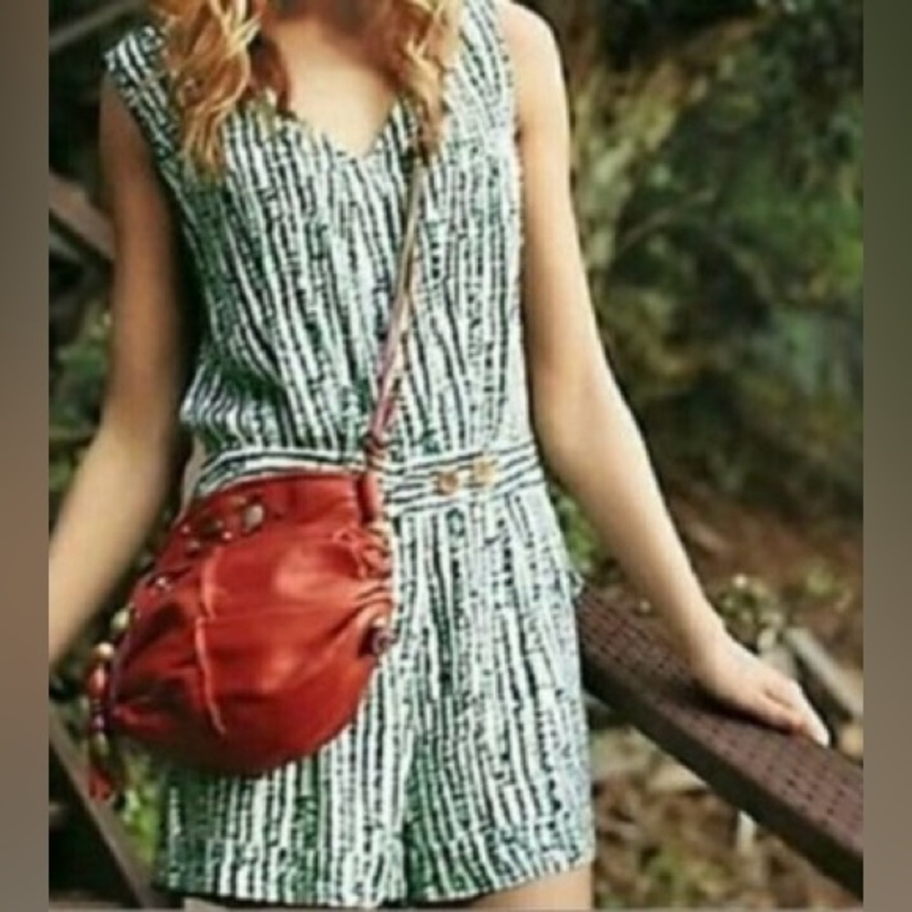 Anthropologie Ett Twa Safari Green Short Romper  Short-all Outfit Sz 4 - Picture 2 of 9